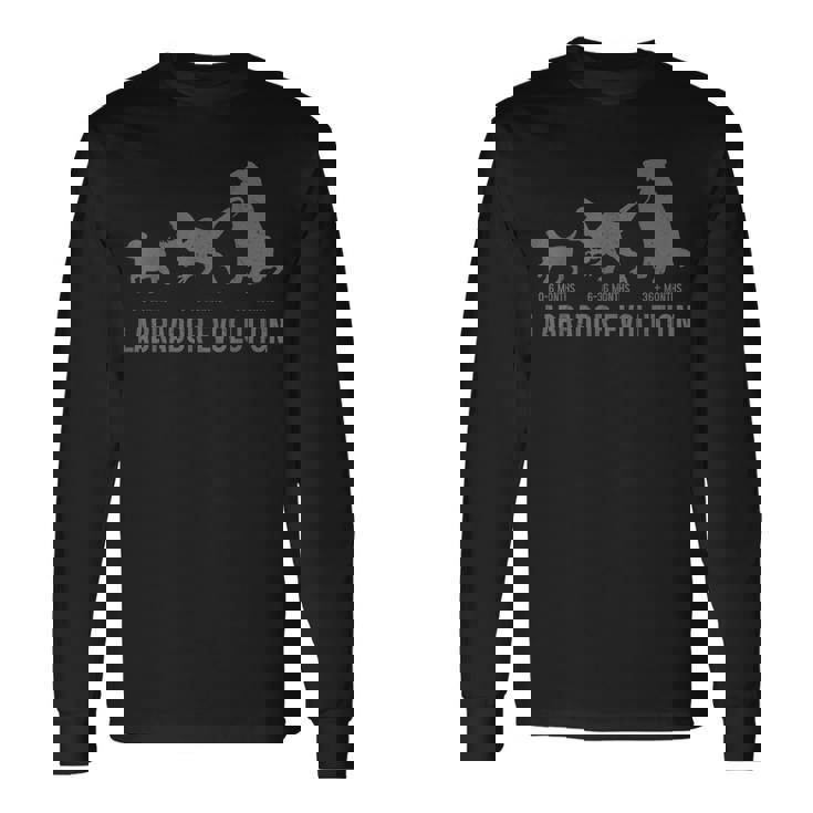 ラブラドールエボリューション おもしろい ラブラドールレトリバー ママ パパ 犬 長袖Tシャツ