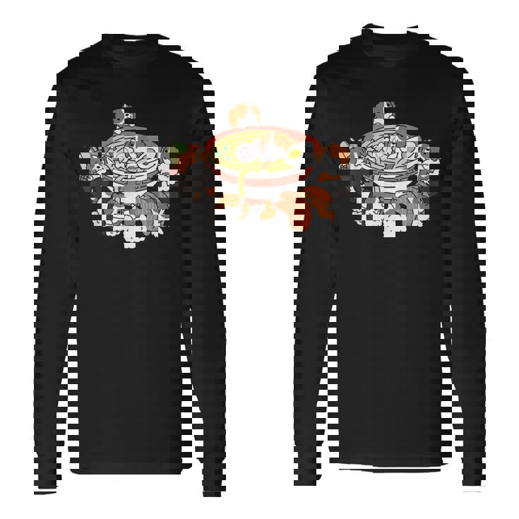 ラーメン寿司キャバリア・キング・チャールズ・スパニエル犬 長袖Tシャツ