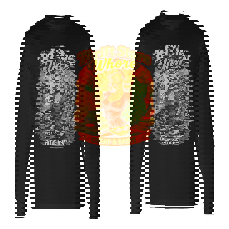 リサイクル ストア 売春婦 レトロ 笑顔 ショッピング ヴィンテージ 長袖Tシャツ