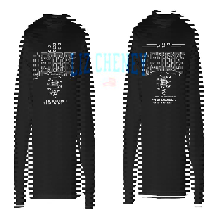 リズ・チェイニー 2028 共和党大統領愛国アメリカ国旗 長袖Tシャツ