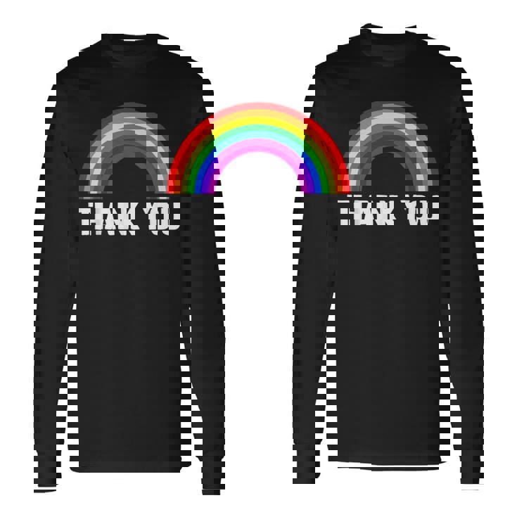 レインボー Thank You 長袖Tシャツ