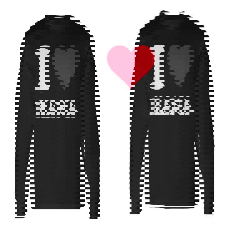 レッドハート I Love Hana 長袖Tシャツ