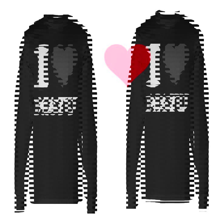 レッドハート I Love Mayu 長袖Tシャツ