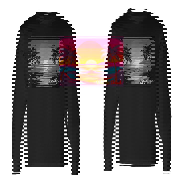レトロ サンセット マリブビーチ 長袖Tシャツ