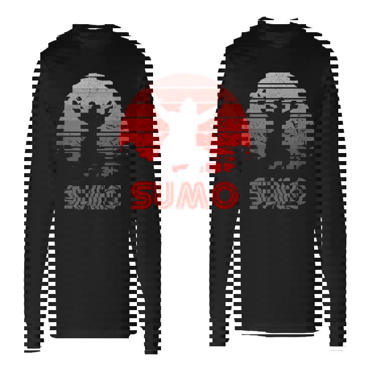 レトロサンセット相撲 長袖Tシャツ