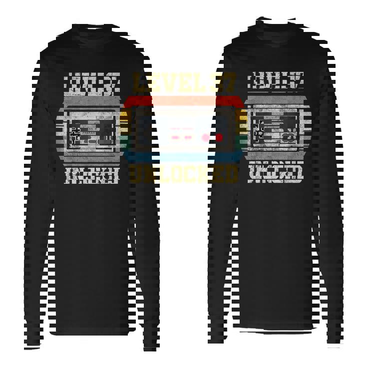 レベル 37 アンロック 37歳 ギフト 面白い ゲーマー 37歳の誕生日 長袖Tシャツ