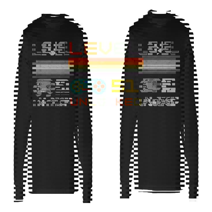 レベル51 アンロック ゲーマー 51歳の誕生日 長袖Tシャツ