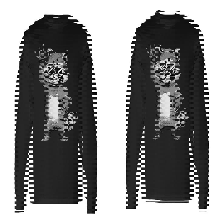 ロックンラスカルサングラスでクール 長袖Tシャツ