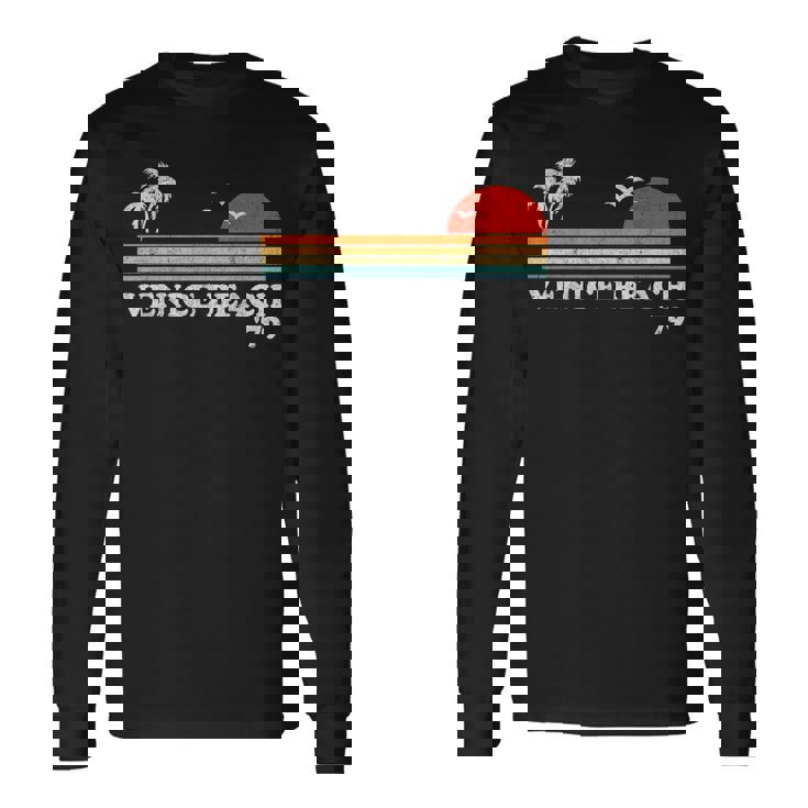 ヴィンテージ ベニス ビーチ カリフォルニア レトロ サンセット サーフィン 70年代のギフト 長袖Tシャツ