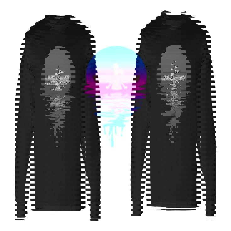 ヴィンテージ レトロ 夕日 アヌンナキ 長袖tシャツ 長袖Tシャツ