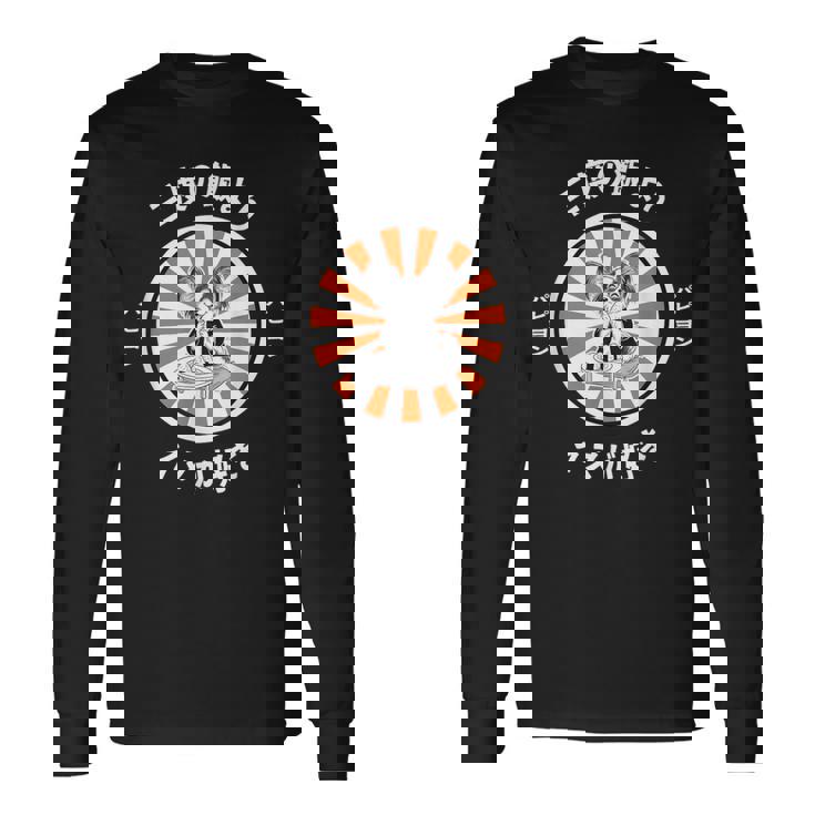 三度の飯より犬が好き パピヨン グッズ おもしろ 面白い ネタ 笑える ことわざ 犬好き 和風 レトロ 長袖Tシャツ