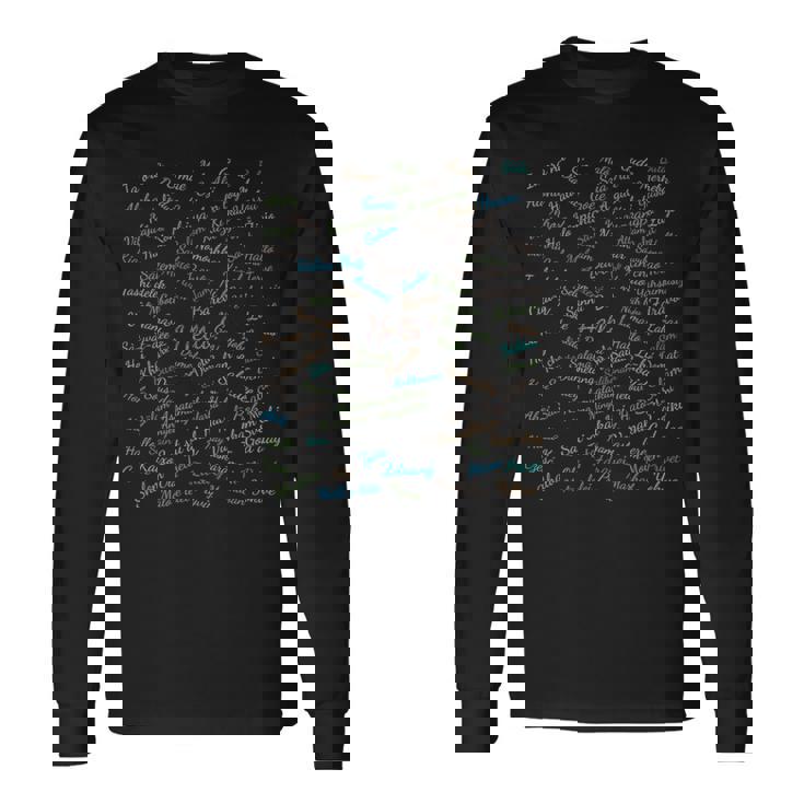 世界の100言語でこんにちは、国際連合 長袖tシャツ 長袖Tシャツ