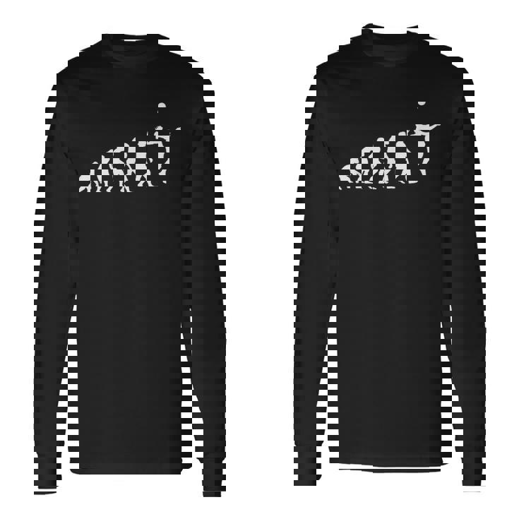 人類の進化 バレーボール バレーボール好き 趣味 おもしろ バレーボール部 ビーチバレー バレー好き 長袖Tシャツ