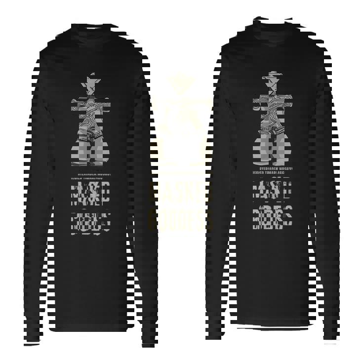 仮面の女神 機動戦士みたいな土偶 縄文 土偶 はにわ 考古学 茅野市 国宝土偶 長袖Tシャツ