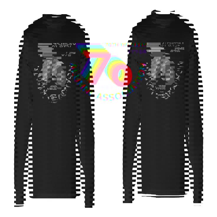 古希 同窓会 70歳 アラ古希 70歳誕生日 古希祝い 長寿 七色 70古希の集まり レインボーカラー 虹色 長袖Tシャツ