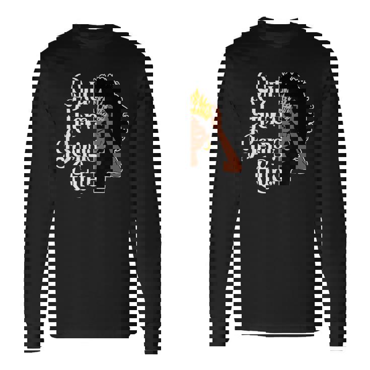 可愛いアフロ黒ギャルメラネティッドソープソウル 長袖Tシャツ