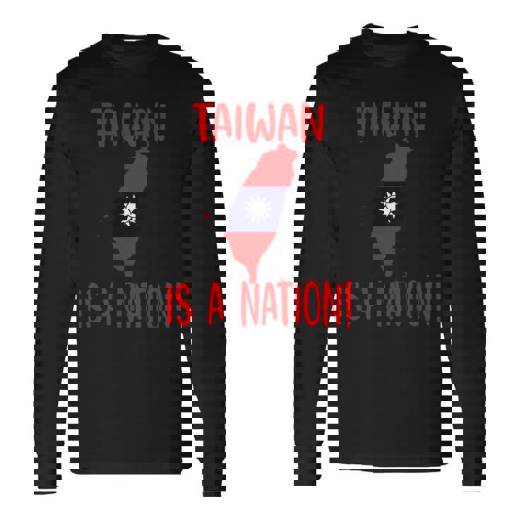 台湾は国です！ 中国を止めろ！ 長袖tシャツ 長袖Tシャツ