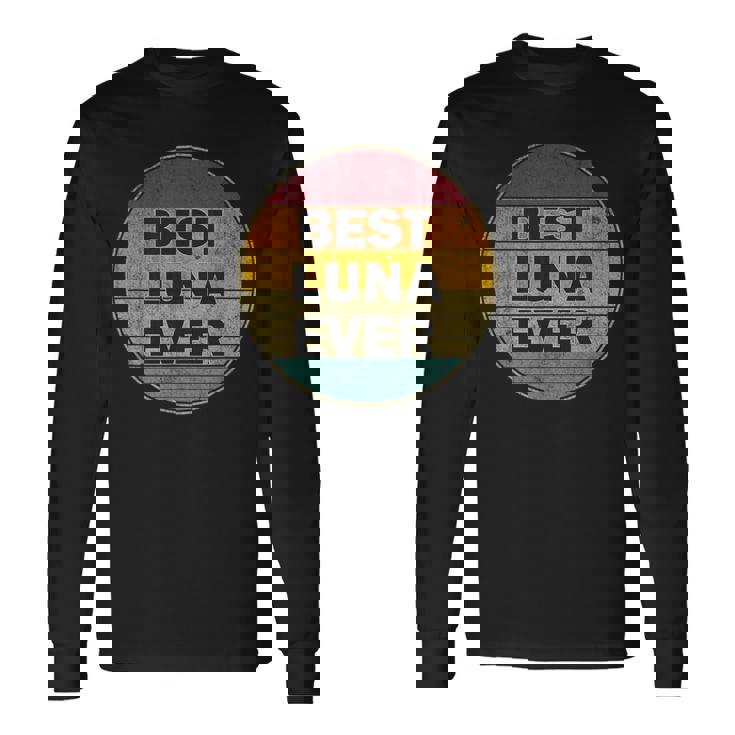名前入り Luna I Love Luna レトロ ビンテージスタイル 長袖Tシャツ
