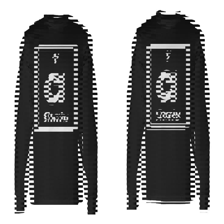 塩素 Cl 元素周期表 サイエンスギフト 長袖Tシャツ