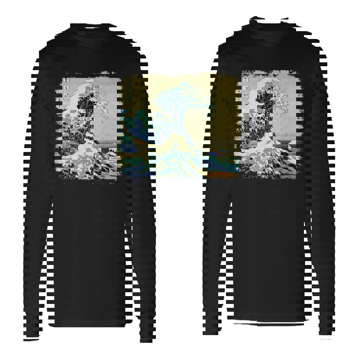 大波 北斎 名画 レトロ 長袖Tシャツ