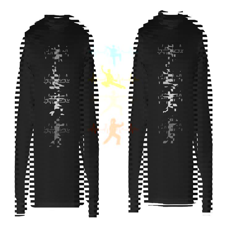 太極拳 マーシャルアート シャドウボクシング ハートビート 長袖Tシャツ