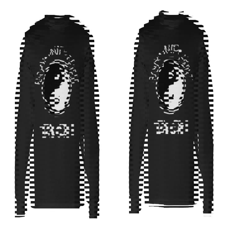 太極拳の心と体の健康のための陰陽師 長袖tシャツ 長袖Tシャツ