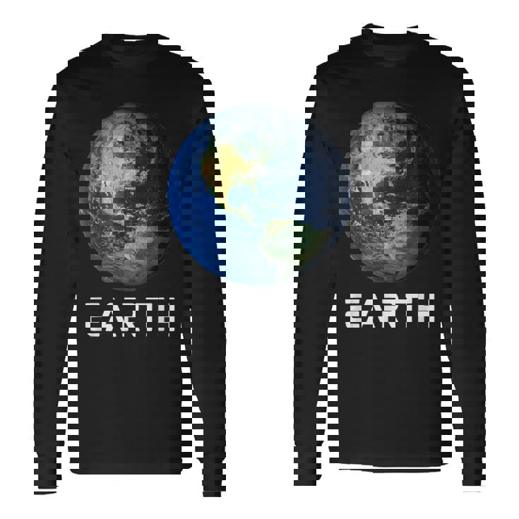 太陽系 第3惑星 地球 宇宙 長袖Tシャツ