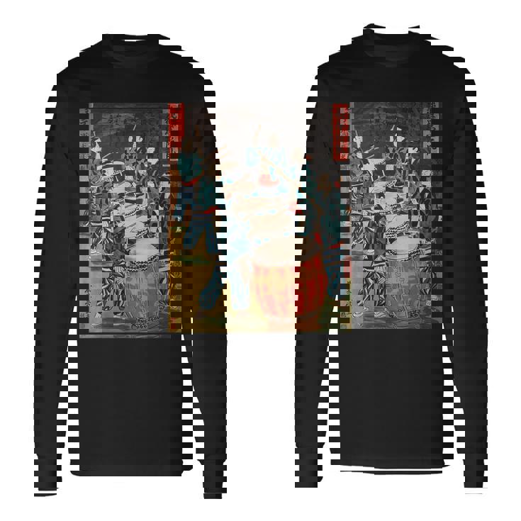 太鼓 太鼓 日本文化 日本 太鼓 音楽 楽器 長袖Tシャツ