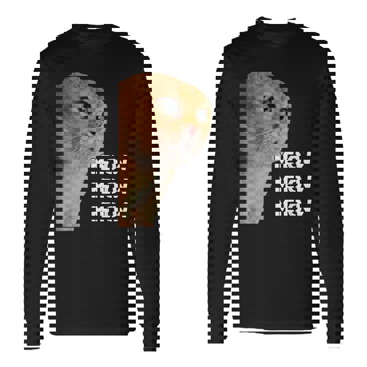 愚かなおしゃべり猫のミームニャーニャーニャー。 長袖Tシャツ