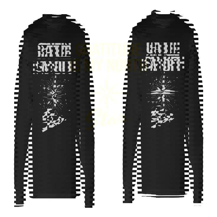 感謝の気持ち 私の北極星 天体観測 宇宙研究 長袖Tシャツ