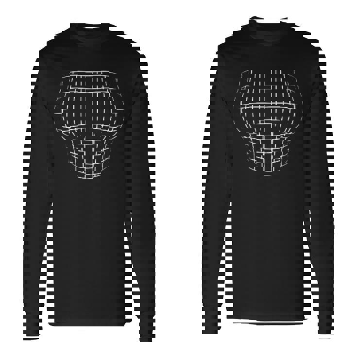 拡大胸 錯視グリッド 巨乳 長袖tシャツ 長袖Tシャツ