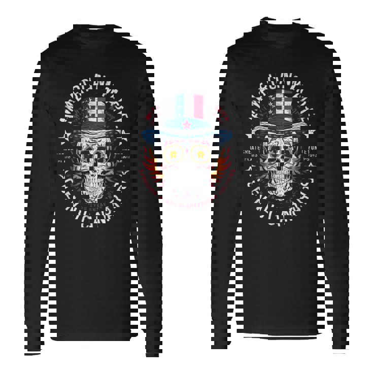 本物のメキシカンパーツを使用したアメリカ製スカル。 長袖Tシャツ