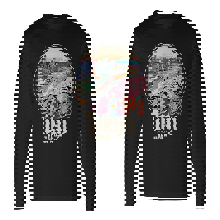 東京 日本 新幹線 さくら 富士山 漢字 お土産 長袖Tシャツ