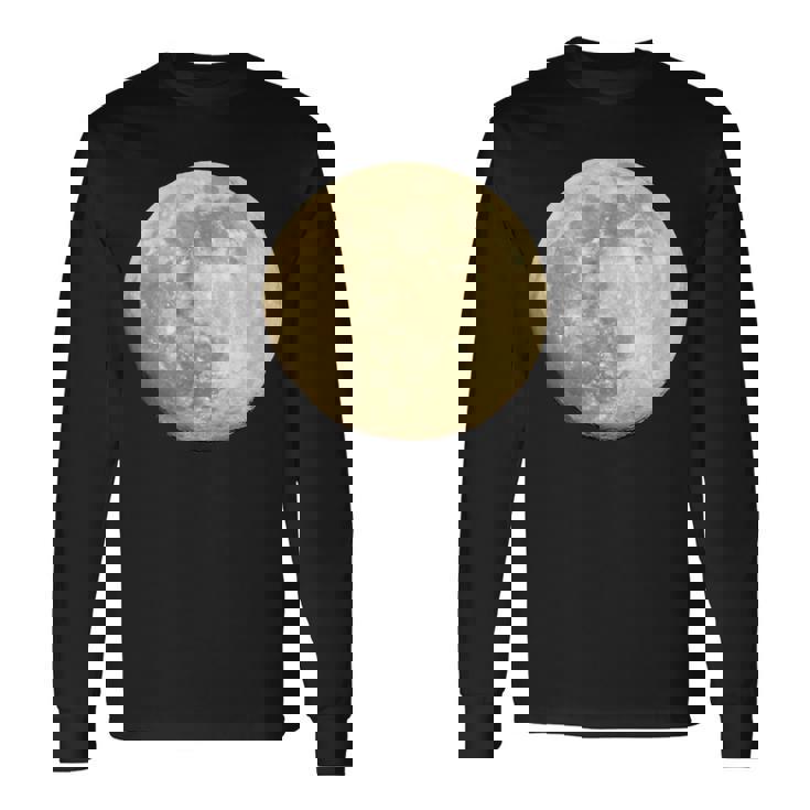 満月 夜空 月 長袖Tシャツ
