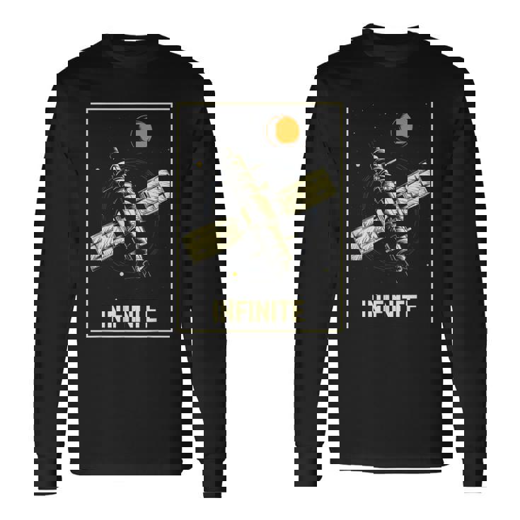 無限宇宙ステーション 衛星 宇宙 ヴィンテージ レトロ コスモス Infinitepacetationtar 長袖Tシャツ
