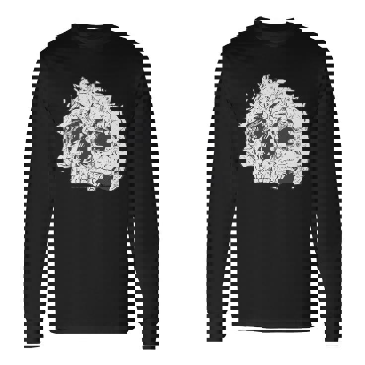 猫 ガイコツ メンズ おもしろ かわいい ネコ 面白いtシャツ 動物 メンズ レディース にゃんこ ネタ 服 長袖tシャツ 長袖Tシャツ