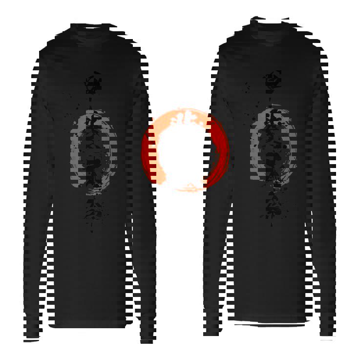 甲斐犬命 筆文字 和風 長袖Tシャツ