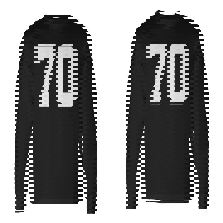 番号70 背面 スポーツチームジャージ番号 長袖Tシャツ