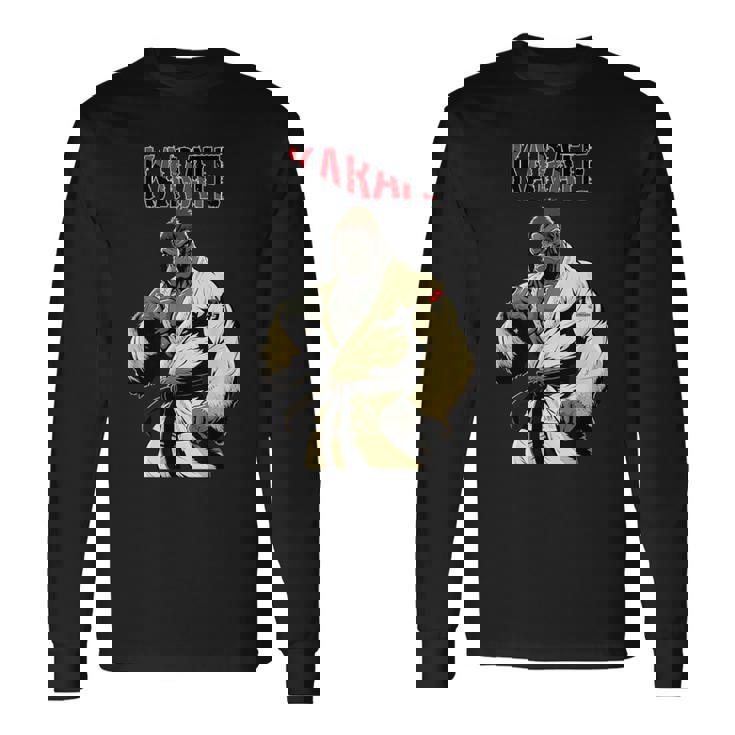 空手ゴリラ 空手ファイティングゴリラ 長袖Tシャツ