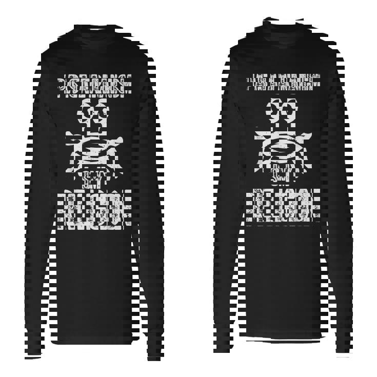 空飛ぶスパゲッティモンスター Fsm パスタファリアニズム イズ マイ リジョン 長袖Tシャツ