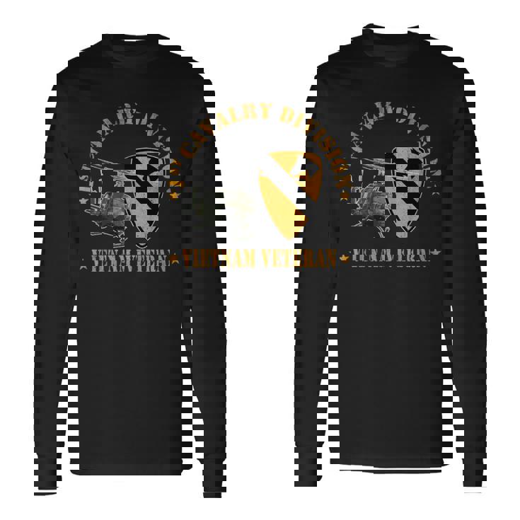 第1空騎兵師団 ベトナム 退役軍人 Uh1 ガンシップパパ 長袖tシャツ 長袖Tシャツ