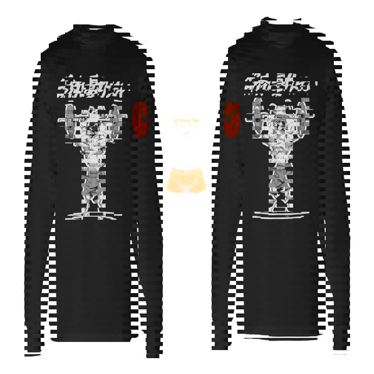 筋肉は裏切らない ポメラニアン グッズ 犬 おもしろ 面白い ネタ 筋トレ 長袖Tシャツ