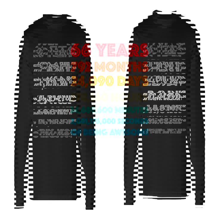 素晴らしい66歳の誕生日プレゼント 面白い レトロ 66歳の誕生日 長袖Tシャツ