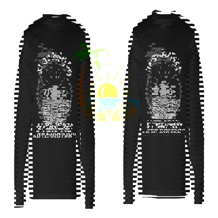 結婚記念日 カップル 結婚17年前 スケルトン 長袖Tシャツ