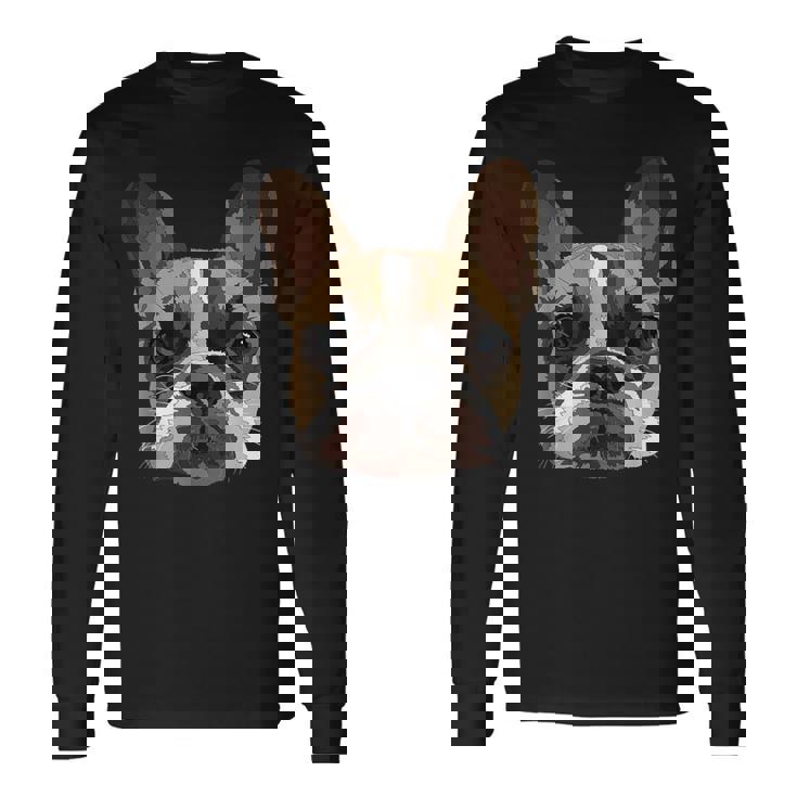 芸術的なフレンチドッグ愛好家フレンチブルドッグ 長袖Tシャツ