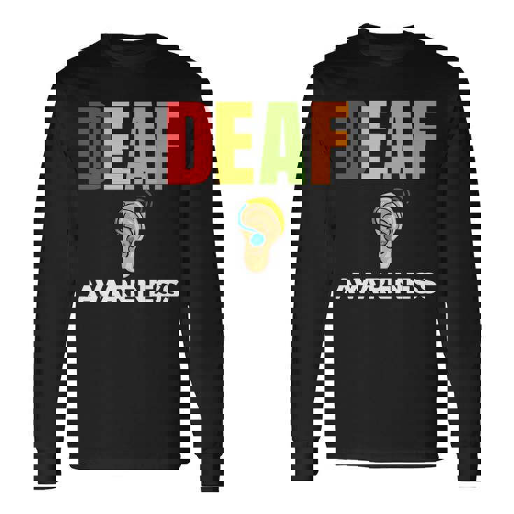 補聴器 耳障がいサポート 聴覚障害者への意識 長袖tシャツ 長袖Tシャツ