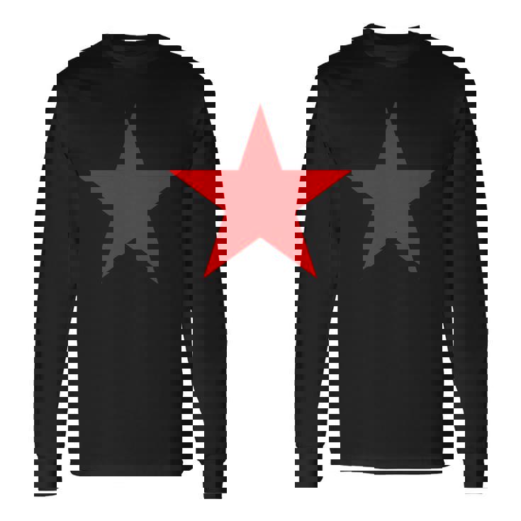 複数の色の赤い星 長袖tシャツ 長袖Tシャツ