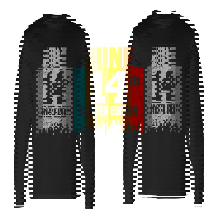 誕生日 6 月 14 日 レトロ ヴィンテージ 長袖Tシャツ