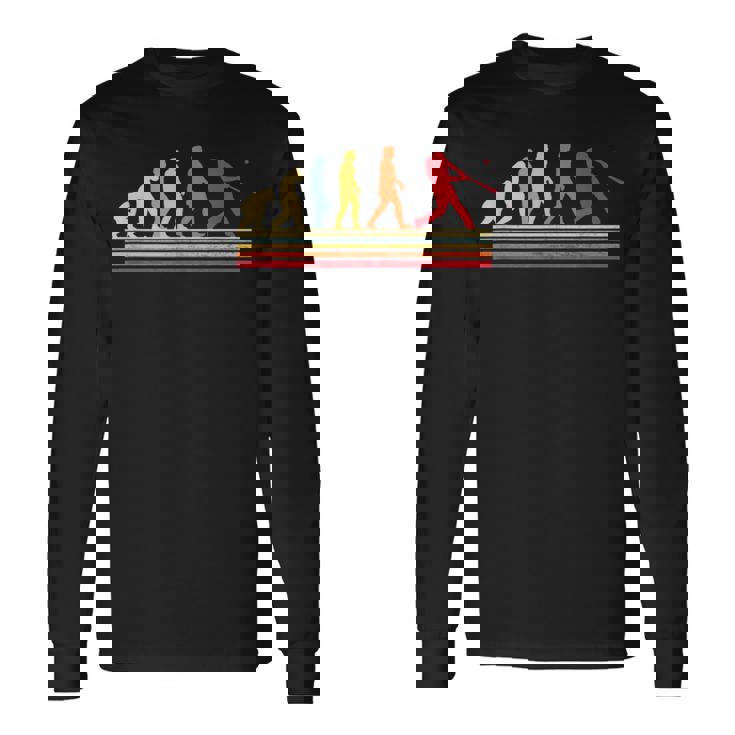 野球 人類の進化 面白いtシャツ おもしろ グッズ 服 ベースボール ネタ メンズ Evolution 野球部 男性 長袖Tシャツ