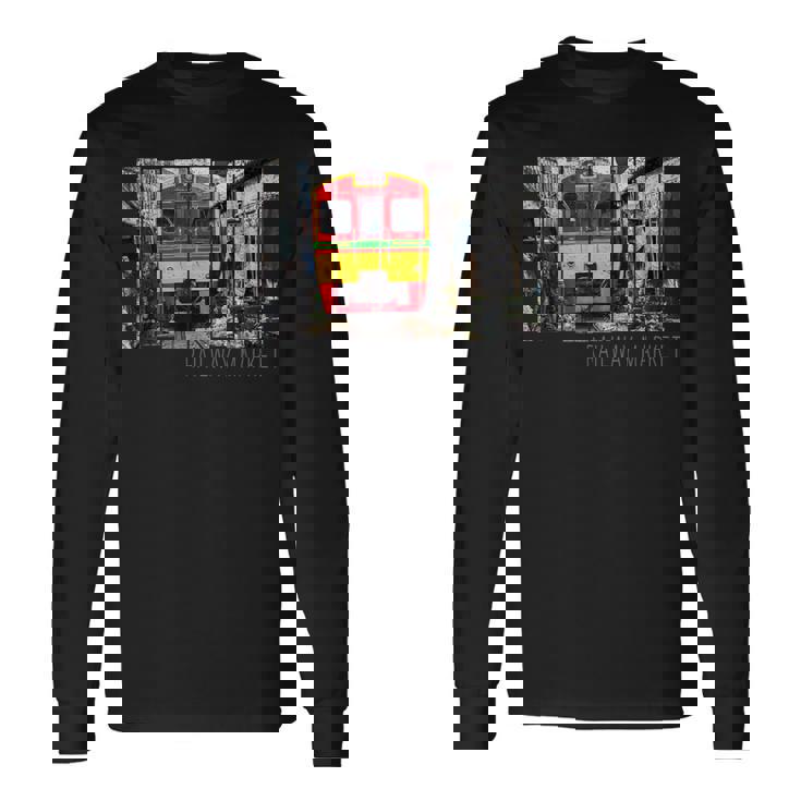鉄道市場メークロン ヴィンテージ タイ レトロな列車 長袖Tシャツ